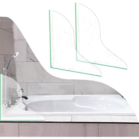 CENTOLLA Bathtub Splash Guard,Clear Shower Splash Guard with Nano Strip,Removable Shower Splash Guard Corner for Leak (2 Pack)-Adjustable Angle Possibly Cover