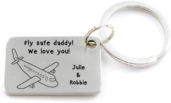 Fly Safe Daddy Customized Key Chain - Gift For Pilot