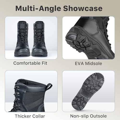Image of FREE SOLDIER Women's Tactical Boots 8 Inches Lightweight Combat Boot Durable Military Work Outdoors Boots Desert Boot for Women