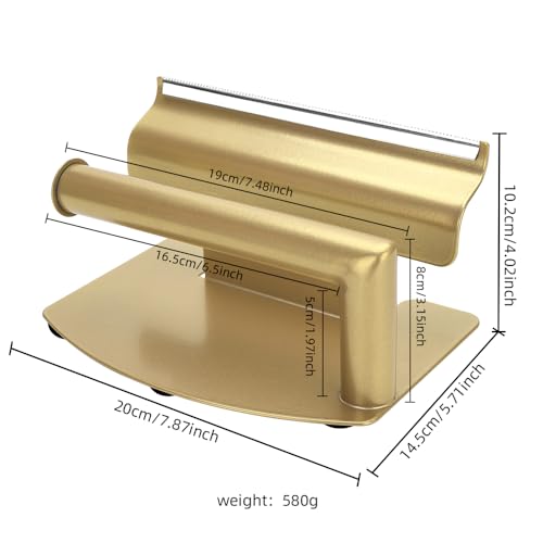 Professional Foil Dispenser and Cutter, Metal Sawtooth Design, Non-Slip Base, Gold