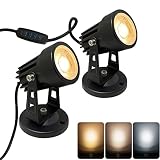 xinyesor 2 Pack LED Spot Lights Indoor for Plants, 3 Color Accent Lighting Dimmable Uplights Spotlig