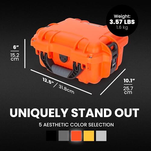 Image of NANUK 905 Hard Case with Foam - IP67 Waterproof Hard Case, Protective Hard-Shell Box for Camera, Drone & Gear - Impact-Resistant, Dustproof, Travel-ready, 12.5 inch x 10.1 inch x 6 inch, Made in Canada - Orange