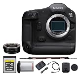 Canon EOS R1 Mirrorless Camera – Flagship RF-Mount Camera with High-Speed Stacked Sensor, AI Autofocus & 8K Video (6577C002) + 240GB Memory Card + Canon Adapter EF-EOS R