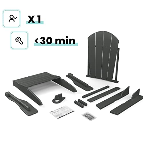 Sleek Space Adirondack Folding Chair for Garden, Patio or Deck - Arm Rests and Cup Holder - Lightweight, Weatherproof - Stylish, Durable Outdoor Furniture for Fire Pit, Beach, Poolside, Porch (Grey) by Sleek Space - Image 5