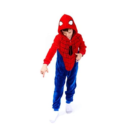 COSUSKET Spiderman Costume 5T, Toddler Onesie Pajamas Cartoon Romper Outfit