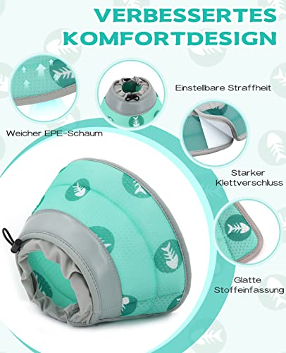 Supet Halskrause Katze,Einstellbarer Halskrause Katze Halsband,Wiederherstellung Halsband Weich Kragen Cone Nach Operation und Verletzungen für Welpen,Hunde und Katzen (Grün, S)