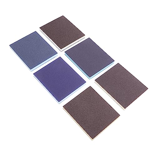 SOLUSTRE 6pcs Polishing Sandpaper Blocks Double-Sided Grinding Sponges Foam Sanding Blocks for Wood Polishing