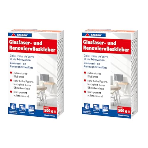Baufan 500 Glasfaser- und Renoviervlieskleber 2er-Pack