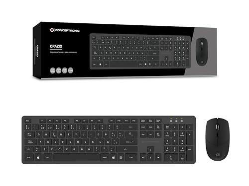 Kit clavier et souris sans fil Conceptronic Orazio QWERTY Espagnol