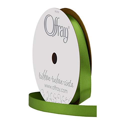 Image of Berwick Offray 475898 3 /8 inch Wide Single Face Satin Ribbon, Kiwi Green, 6 Yds