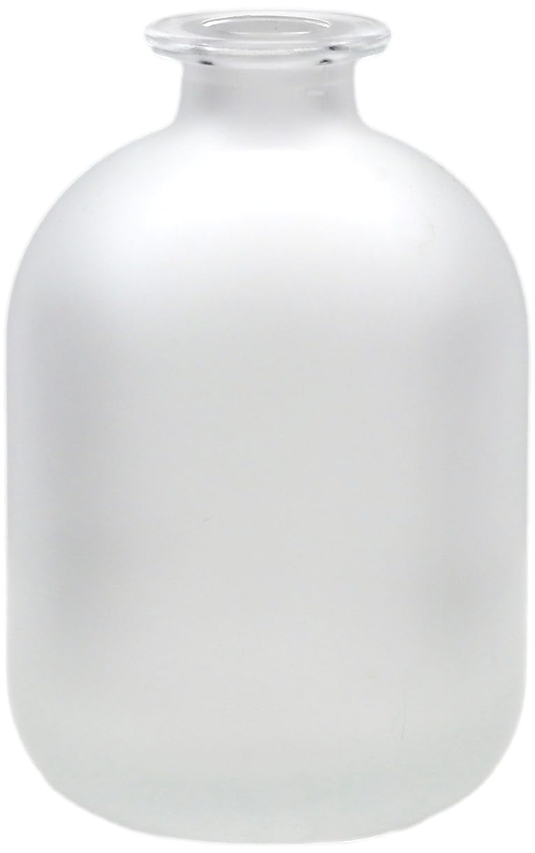 gouveo 3er Set Glasflasche 350 ml Arctic mit Korken (HGK) - Gefrostete Design-Flasche 0,35l aus Glas mit Stopfen - Runde Flasche für Likör, Whisky, Cognac, Rum (FARM350HGK)