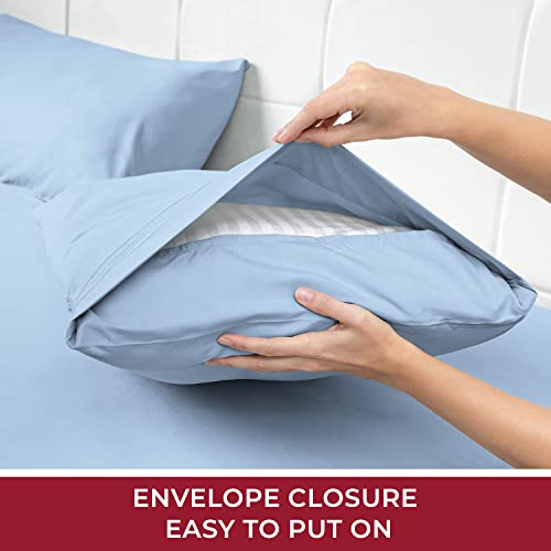 Mellanni Full Size Sheet Set - Iconic Collection Bedding Sheets & Pillowcases - Extra Soft, Cooling Bed Sheets - Deep Pocket Up To 16" - Wrinkle, Fade, Stain Resistant - 4 Pc (Full, Blue Hydrangea) #TOP3