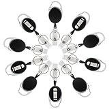 Kesote 10 Stück Ausweishalter Jojo mit Gürtelclip Schlaufenclip für Ausweishülle Kartenhülle Kartenhalter Schlüsselkarten, Schwarz