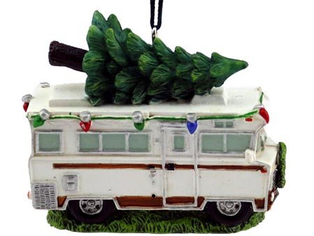 PBOX Rustic Axentz Retro Vintage Classic Winnebago RV with Tree Figure Collectible Ornament, 3", Hanging Tree Decoration