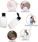 100 Pack 2 OZ Plastic Refillable Bottles with Flip Cap Portable Empty Hand Sanitizer Bottles Clear Travel Size Bottles with Flip Cap Refillable Containers for Shower Gel Face Creams Body Lotions