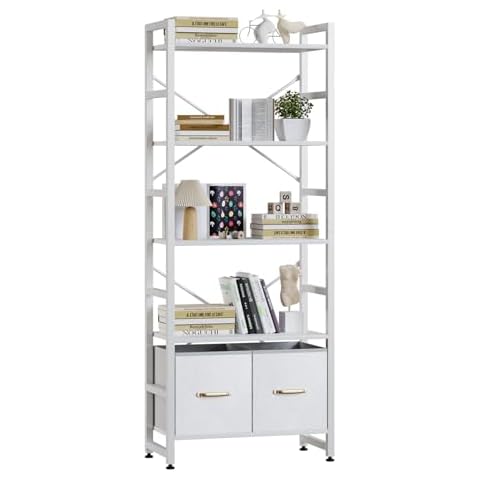TREETALK 5 Tier Bookshelf with Drawers Cover