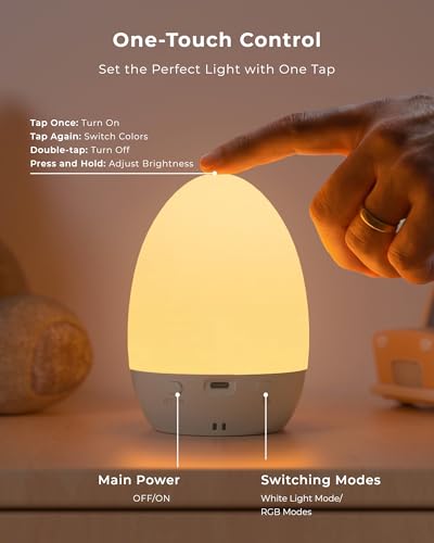 Lámpara de mesa nocturna recargable en forma de huevo miniatura 6