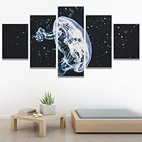 SIGNWIN 5 Panel Canvas Wall Art Light Float for Home Decorations Ready to Hang - 60