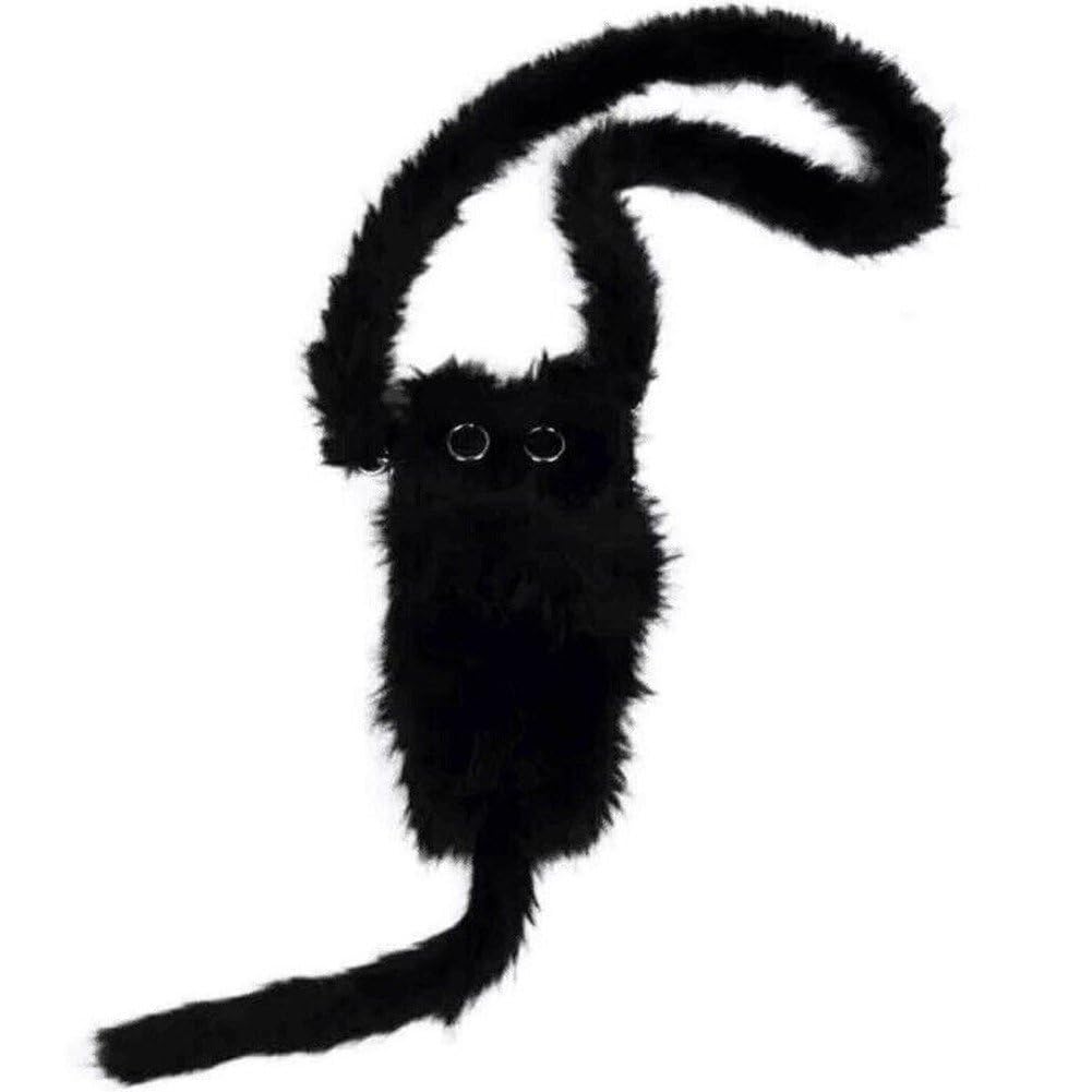 Sac à bandoulière pour téléphone portable en peluche chat doux et gonflé