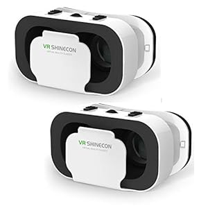 Virtual Real Store VR Headset Compatible with iPhone & Android Phone-Virtual Reality Headsets Google Cardboard -Mini Exquisite Light Weight- Comfortable New 3D VR Glasses(VR4.0 VR BOX, 2 PACK)