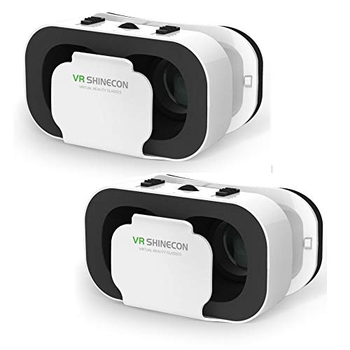 Virtual Real Store VR Headset Compatible with iPhone & Android Phone-Virtual Reality Headsets Google Cardboard -Mini Exquisite Light Weight- Comfortable New 3D VR Glasses(VR4.0 VR BOX, 2 PACK)