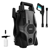 Cecotec Hochdruckreiniger HydroBoost 1400 Essential Plus. 1400 W Leistung, 105 Bar Druck, 426 l/h Durchfluss, Robuste Aluminiumpumpe, Seifenflasche, Druckregulierung, Pistolensperre, sehr leicht