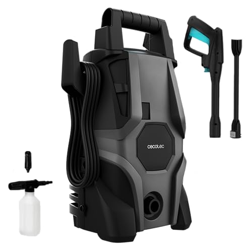 Cecotec Hidrolimpiadora de Alta Presión HydroBoost 1400 Essential Plus. 1400W, Presión 105 Bares, Hogar, Jardín o Coche, Caudal de 426 l/h, Bomba de Aluminio, Radio de Acción 9 Metros