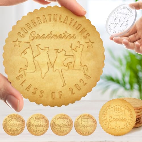 Personalized Graduation Cookie Stamp with Name Custom Biscuit Stamps and Cutters for Baking Customized Acrylic Cookie Mold Gift