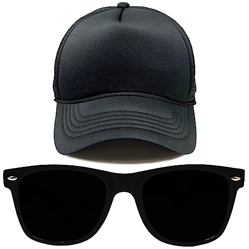 Image of Funky Junque Foam Trucker Hat, Trucker Hats for Women & Men - Blank Adjustable Snapback Mesh Back Baseball Cap