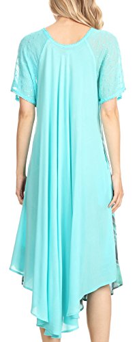 Image of Sakkas Kai Palm Tree Caftan Tank Dress /Cover Up