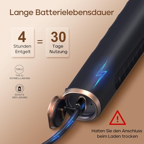 Seago Elektrische Zahnbürste mit 8 Runder Aufsteckbürsten, Rotierende Zahnbürste mit 5 Putzmodi, Elektrische Schallzahnbürste Zahnaufhellung in 14 Tagen, für Erwachsene Kinder(Schwarz) – Bild 6