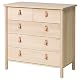 IKEA BJÖRKSNÄS Kommode mit 5 Schubladen in Birke, 90×90 cm