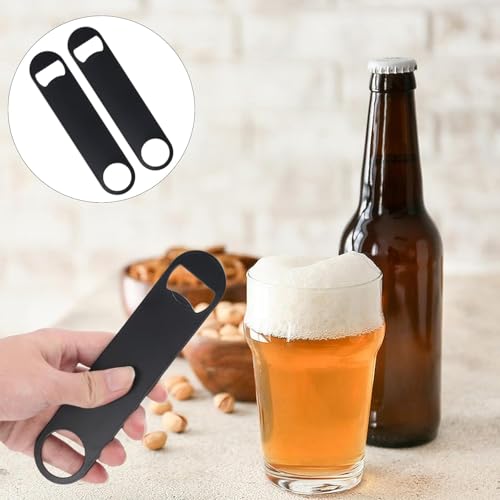 7 Inch Flat Bottle Opener Bulk, Heavy Duty Stainless Steel Beer Bottle Opener Bartender Bar Key (50, black*50) by QBXMY7 - Image 3
