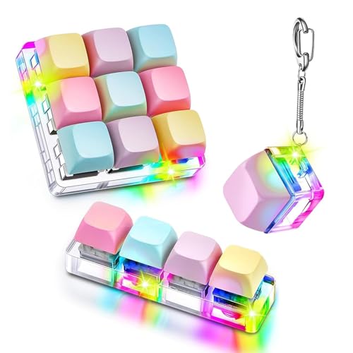 3Pcs Stress Relief Keyboard Toys, Keyboard Clicker Toy, Cube Toy Mechanical Key Toy Keyboard Button Stress Relief for Adult Gifts to Relief Pass Time
