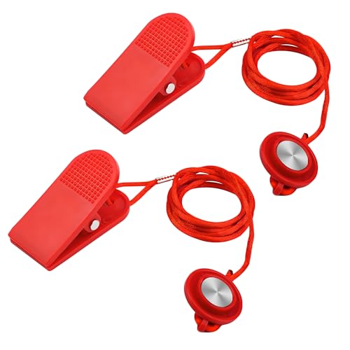 TOPDADA 2 llaves de seguridad magnéticas universales para cinta de correr, bloqueo de seguridad de parada de emergencia con diseño de interruptor de seguridad redondo, mecanismo de parada de