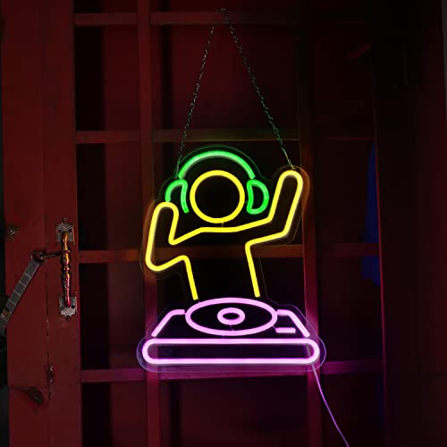 Shinemyway DJPLAYER Dj Player Neon Sign For Bar Usb Operated Neon Light Sign For Man Cave, Anime Neon Sign Dimmable Led Neon Light For Wall Decor, Cute Neon Led Sign For Bar Party Wall Art Decoration thumb #2