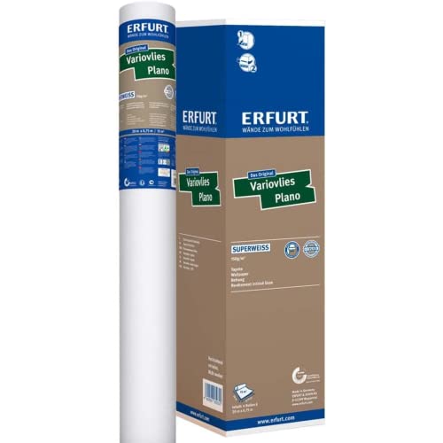 Erfurt Variovlies PLANO Superweiss 20X0.75 Glattvlies Tapete 4 Rollen 1003704