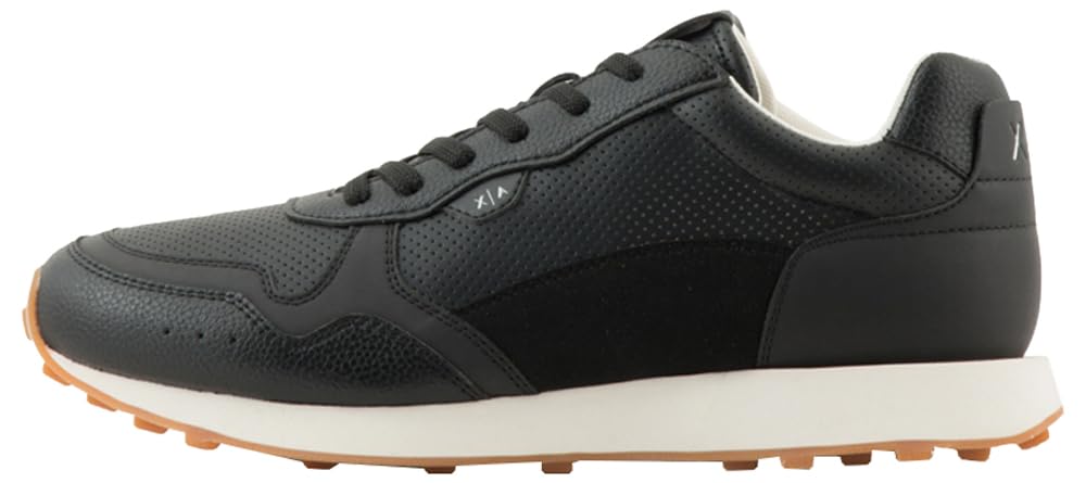 Armani Exchange Herren Schwarz Men's Serg, Openwork, Tone On Tone Laces Sneaker Lace Up Black,44