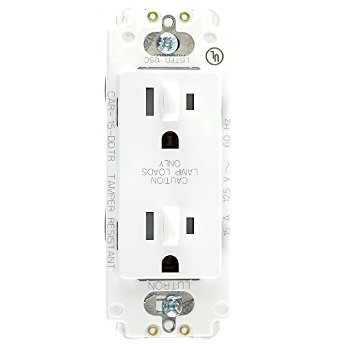 Lutron Car-15-Ddtr-Wh Receptacle, White #TOP21