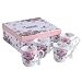 London Boutique | Tee- und Kaffeetassen-Set aus Keramik und Porzellan | Vogel-, Rosen- und Schmetterlingsmotiv | Shabby-Chic-Design | in einer Geschenkbox geliefert | 330 ml