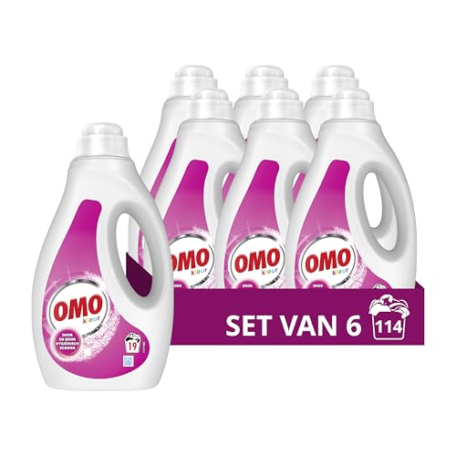 Omo Kleur Vloeibaar Wasmiddel, voor de gekleurde was - 6 x 19 wasbeurten - Voordeelverpakking