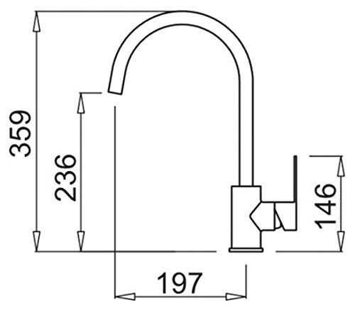 Elleci MGKBRI43 Bridge Miscelatore monocomando con canna girevole Modern Tortora 43 - 2