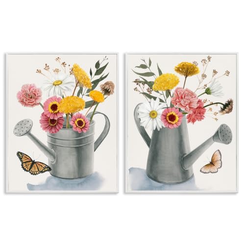 Country Garden Botanical Watering, 16 x 20 Inch Framed Giclée Print Set