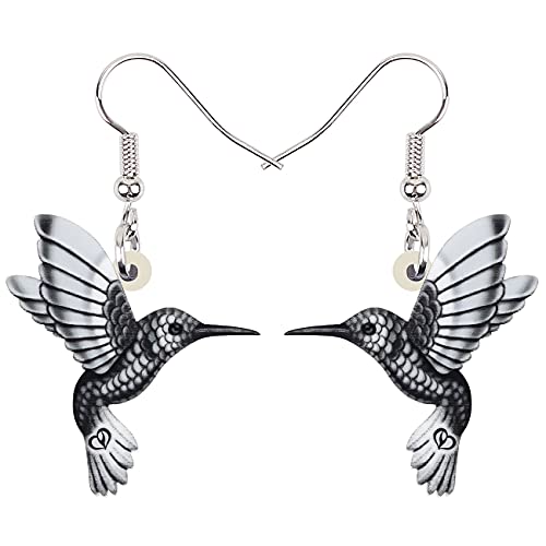 WEVENI Ohrringe mit Kolibri-Anhänger, Acryl, für Damen und Mädchen, Modeschmuck, Geschenk, Acryl, Ohne Edelstein Cover