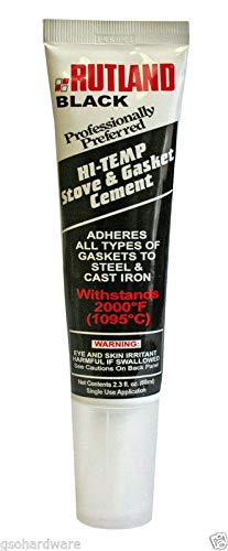 RUTLAND 2 000 deg Black Hi-Temp Stove & Gasket Cement 2.3 fl. oz.