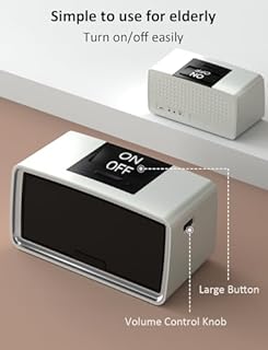 [Upgraded Version] iGuerburn 32GB Simple Music Player for Dementia Elderly, Easy to Use Mp3 Music Box Dementia Alzheimers Products Gifts Audio Book Players for Seniors - White-Gray