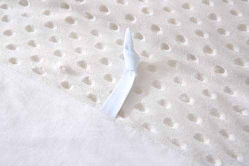 Image of F.Y.Dreams Weighted Blanket Duvet Cover 60x80 inches with 8 Ties,Zipper on Long Side /Cotton&Minky Dot, Off-White /Just Duvet Cover