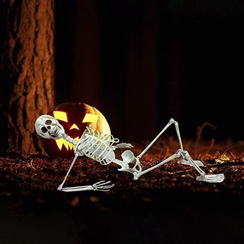 Squelette grandeur nature pour surprendre vos invités avec une décoration d'Halloween articulée - 2
