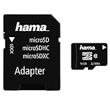 Hama Carte mémoire Photo (Micro SDHC pour photo / Classe 10, 16 GB - 22 MB/s, Adaptateur ...