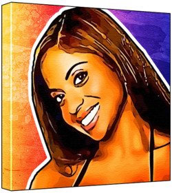 Buy Angela Devi - Pop Art Print (Multicolour; Grungy Paint Background) 50 x 50 x 2 cm Large Square Deep Box Canvas — BookShops.in